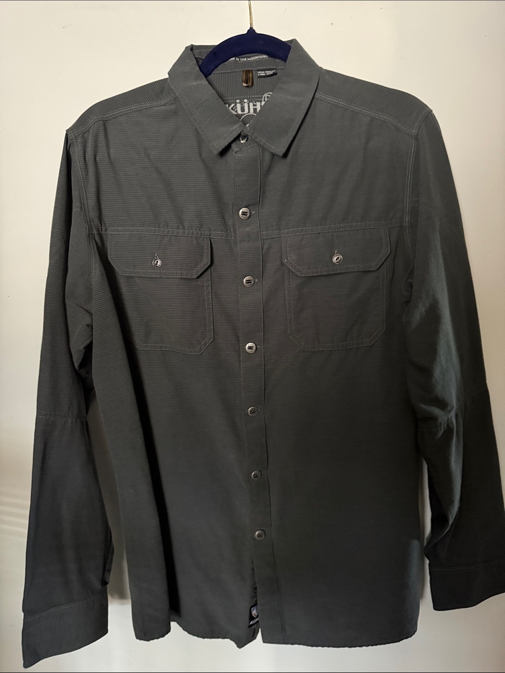 Kuhl Men's Dark Gray Long-Sleeve Button-Down Shirt